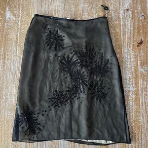 Tahari black embellished skirt
